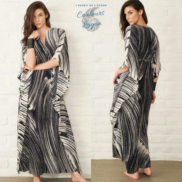 Robe Tunique de plage longue LE CAP - Couleurs Lagon