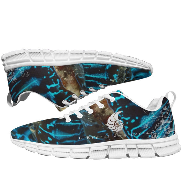 Running hommes BENITIER BLEU à semelle blanche - Couleurs Lagon