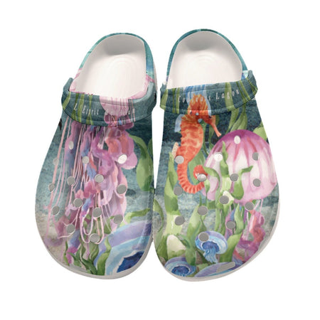 Sabots Femmes Algues et Méduses 2 - Couleurs Lagon