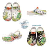 Sabots Femmes Blanc Floral Hibiscus - Couleurs Lagon