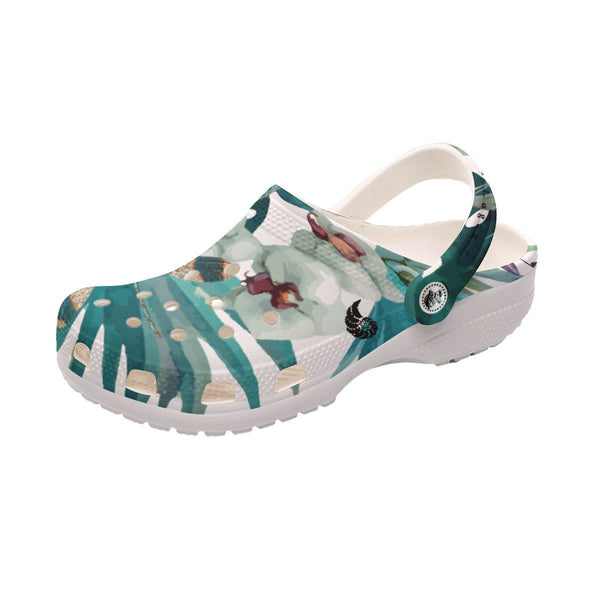 Sabots Femmes Blanc Floral Libellule 2 - Couleurs Lagon
