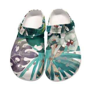 Sabots Femmes Blanc Floral Libellule 2 - Couleurs Lagon