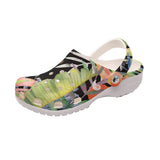 Sabots Femmes Noir Floral Hibiscus 2 - Couleurs Lagon