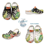 Sabots Femmes Noir Floral Hibiscus - Couleurs Lagon