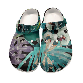 Sabots Femmes Noir Floral Libellule 2 - Couleurs Lagon