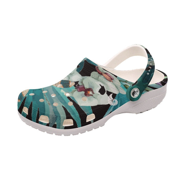 Sabots Femmes Noir Floral Libellule 2 - Couleurs Lagon