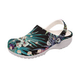 Sabots Femmes Noir Floral Libellule - Couleurs Lagon
