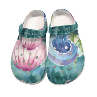 Sabots Hommes Crocs Algues et Meduses - Couleurs Lagon
