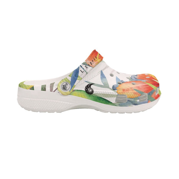 Sabots Hommes Crocs Blanc Floral Hibiscus 2 - Couleurs Lagon