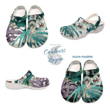 Sabots Hommes Crocs Blanc Floral Libellule 2 - Couleurs Lagon