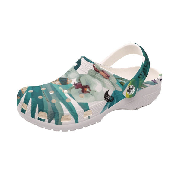 Sabots Hommes Crocs Blanc Floral Libellule 2 - Couleurs Lagon