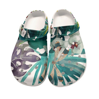 Sabots Hommes Crocs Blanc Floral Libellule 2 - Couleurs Lagon