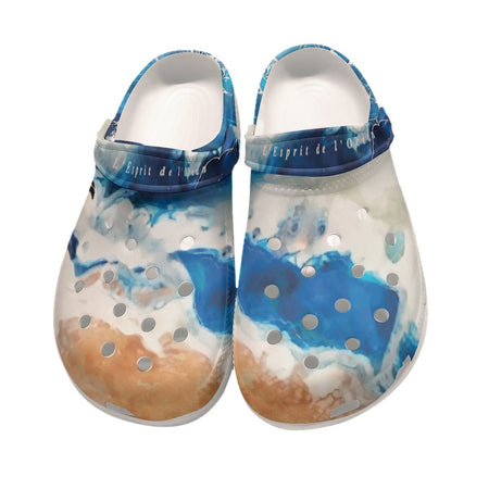 Sabots Hommes Crocs Blanc Marbre Marine TieDye - Couleurs Lagon