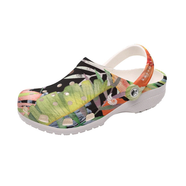 Sabots Hommes Crocs Noir Floral Hibiscus 2 - Couleurs Lagon