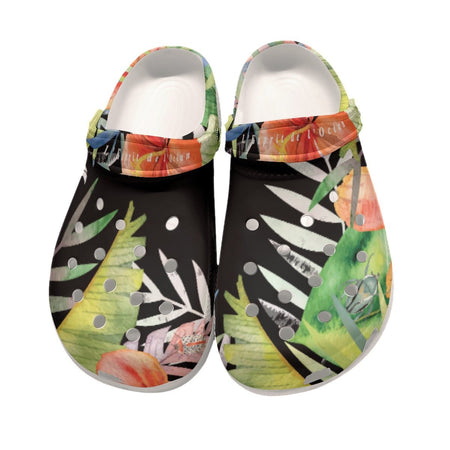 Sabots Hommes Crocs Noir Floral Hibiscus - Couleurs Lagon