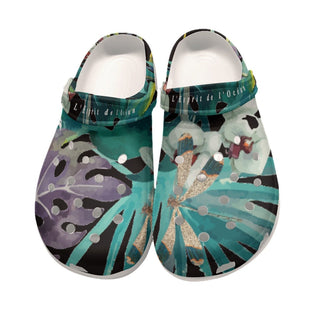 Sabots Hommes Crocs Noir Floral Libellule 2 - Couleurs Lagon