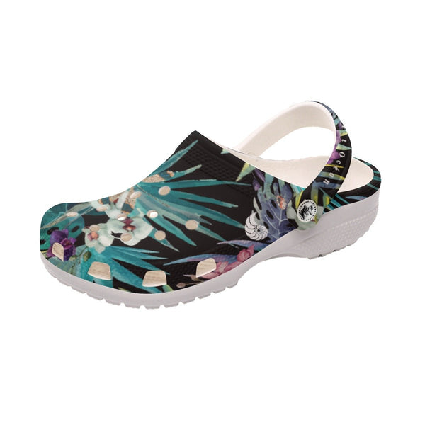 Sabots Hommes Crocs Noir Floral Libellule - Couleurs Lagon