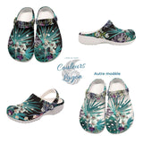 Sabots Hommes Crocs Noir Floral Libellule - Couleurs Lagon