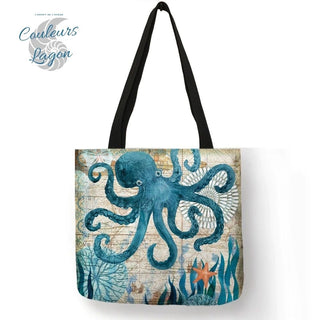 Sac Fourre Tout Vie sur Carte Marine carré 40cm 16