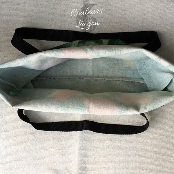 Sac Fourre Tout Vie sur Carte Marine carré 40cm 16" - Couleurs Lagon