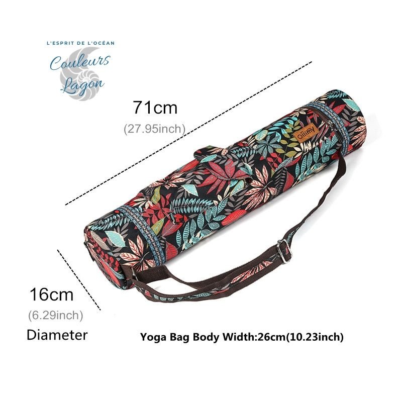 Boence Sac pour tapis de yoga, en toile imprimée – Taille 68,6 x