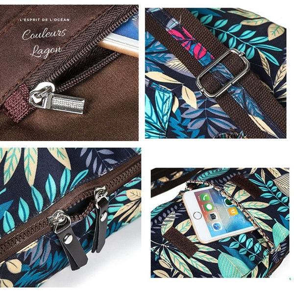 Sac imprimé pour tapis de YOGA - Couleurs Lagon