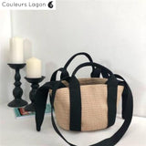 Sac Paille Bandoulière de Luxe Rothschild - Couleurs Lagon
