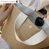 Sac Paille Bandoulière de Luxe Rothschild - Couleurs Lagon