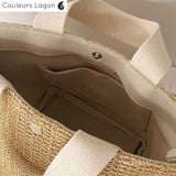 Sac Paille Bandoulière de Luxe Rothschild - Couleurs Lagon