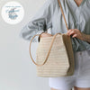 Sac Paille Beige Bandoulière - Couleurs Lagon