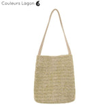 Sac Paille Beige Bandoulière - Couleurs Lagon