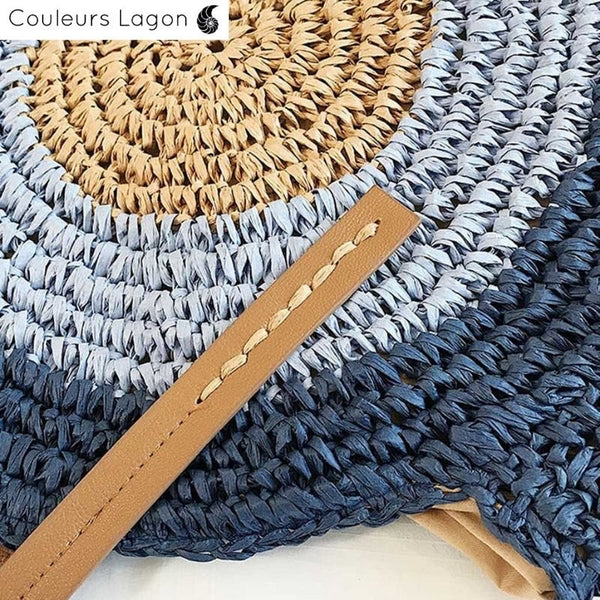 Sacs de Paille Rond BALI - Couleurs Lagon