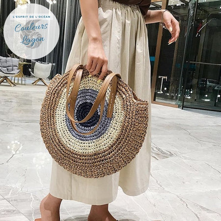 Sacs de Paille Rond BALI - Couleurs Lagon