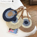 Sacs de Paille Rond BALI - Couleurs Lagon