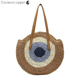 Sacs de Paille Rond BALI - Couleurs Lagon