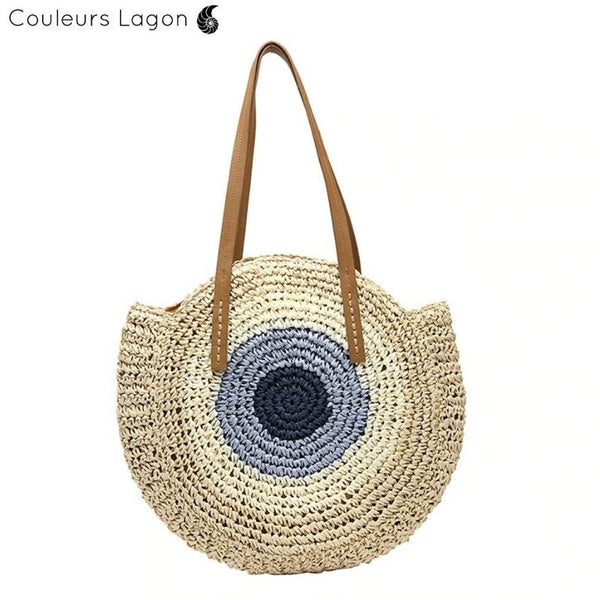 Sacs de Paille Rond BALI - Couleurs Lagon