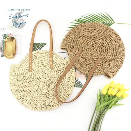 Sacs de Paille Rond BALI NATURE - Couleurs Lagon