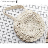 Sacs Rotin Rond Crochet KITTY - Couleurs Lagon
