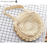 Sacs Rotin Rond Crochet KITTY - Couleurs Lagon