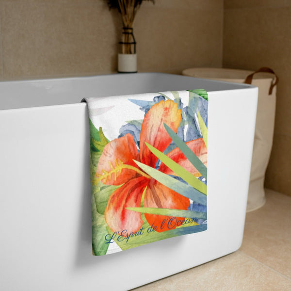 Serviette 30x60 PF1.1 LIBELLULE HIBISCUS - Couleurs Lagon
