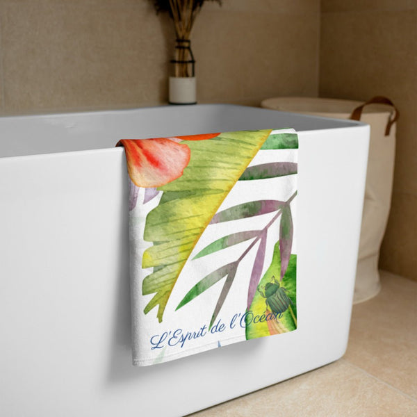 Serviette 30x60 PF1.2 COLEOPTERES HIBISCUS - Couleurs Lagon