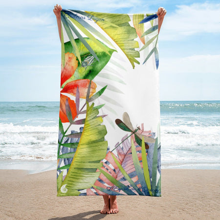 Serviette 30x60 PF1.3 COLEOPTERES HIBISCUS - Couleurs Lagon