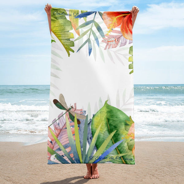 Serviette 30x60 PF1.4 COLEOPTERES HIBISCUS - Couleurs Lagon