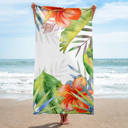 Serviette 30x60 PF1.5 COLEOPTERES HIBISCUS - Couleurs Lagon