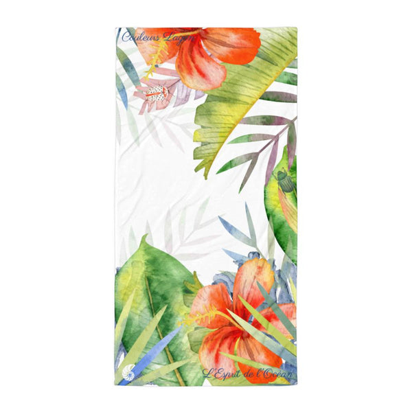 Serviette 30x60 PF1.5 COLEOPTERES HIBISCUS - Couleurs Lagon