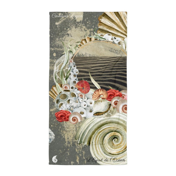 Serviette 30x60 PM2.1 SABLE MARINE NAUTILE - Couleurs Lagon