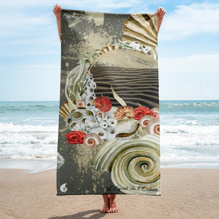 Serviette 30x60 PM2.1 SABLE MARINE NAUTILE - Couleurs Lagon