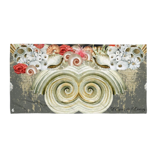 Serviette 30x60 PM2.3 SABLE MARINE SPIRAL - Couleurs Lagon