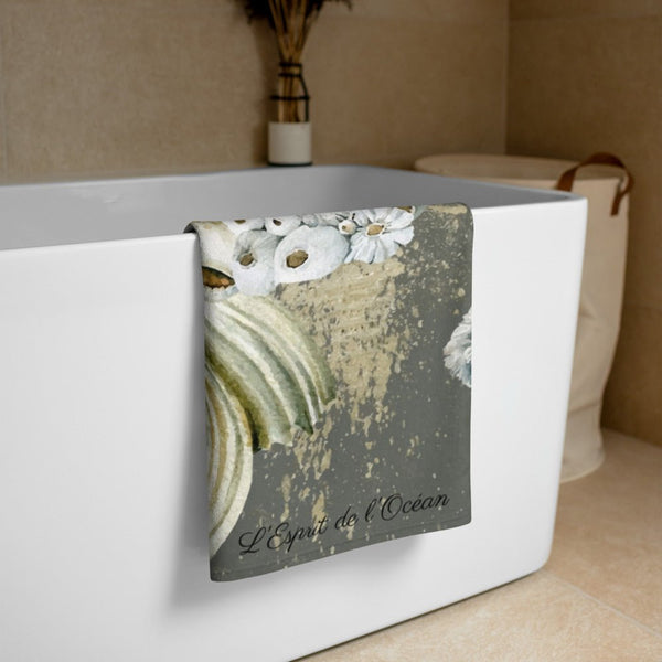 Serviette 30x60 PM2.3 SABLE MARINE SPIRAL - Couleurs Lagon