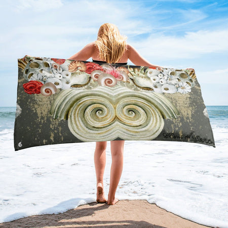 Serviette 30x60 PM2.3 SABLE MARINE SPIRAL - Couleurs Lagon